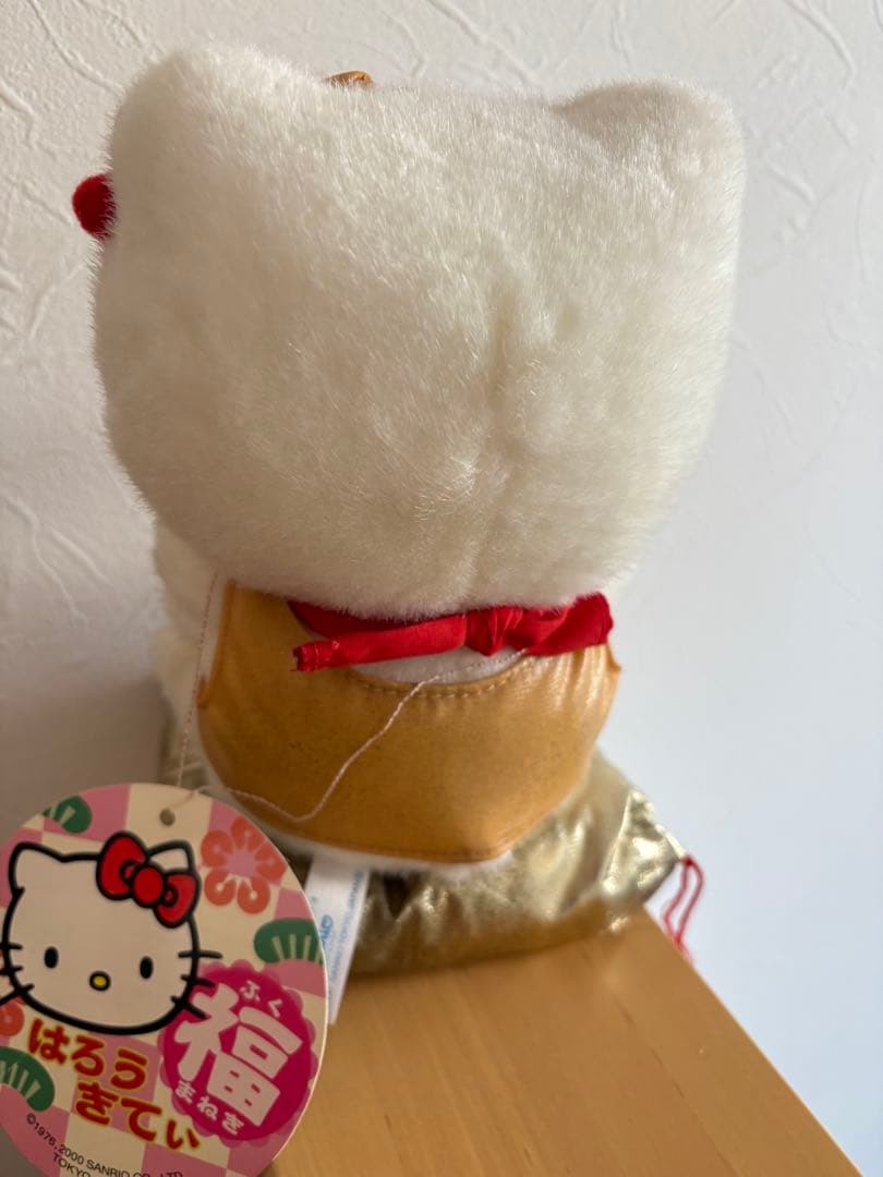 レア！ハローキティ　福まねき・招き猫（金座布団）☆タグ付き☆2000年