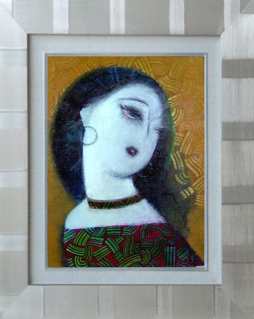 油絵 菅家令子 絵 絵画 インテリア F4-12023 女性像