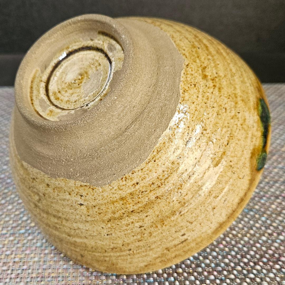 【名碗❗】
時代古作品】明治時代　瀬戸織部　黄瀬戸　織部　たんぱん海鼠釉　茶碗
