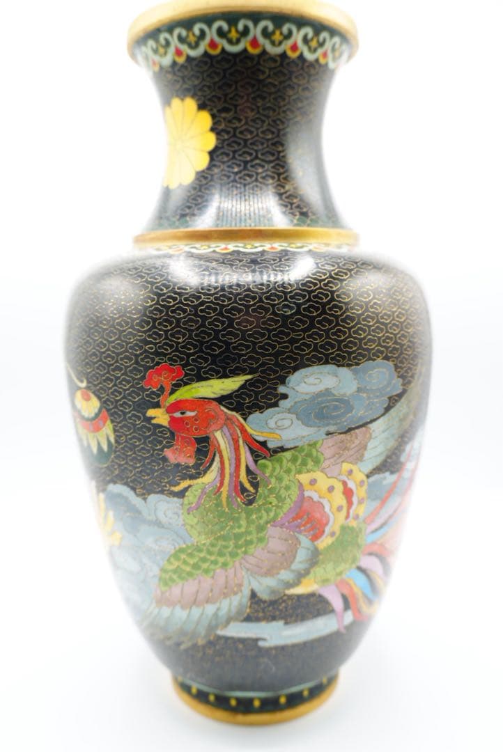 中国古玩 七宝龍鳳瓶　天皇皇后即位十周年記念