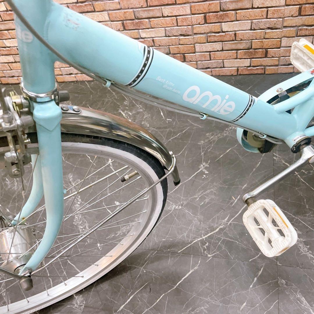 ひろさん様【39】子供用自転車 子供車 amie 水色 ミントカラー 24インチ