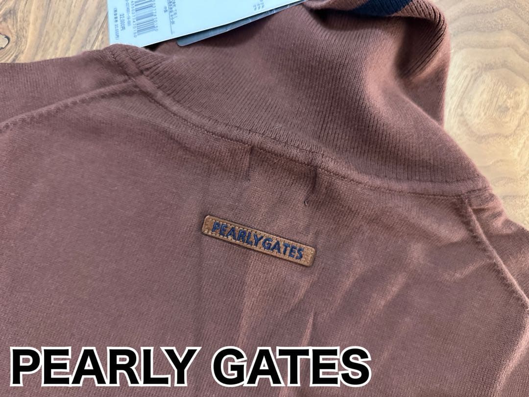 パーリーゲイツ　カシミヤタッチ　タートルネックニット　新品　サイズ５　ブラウン