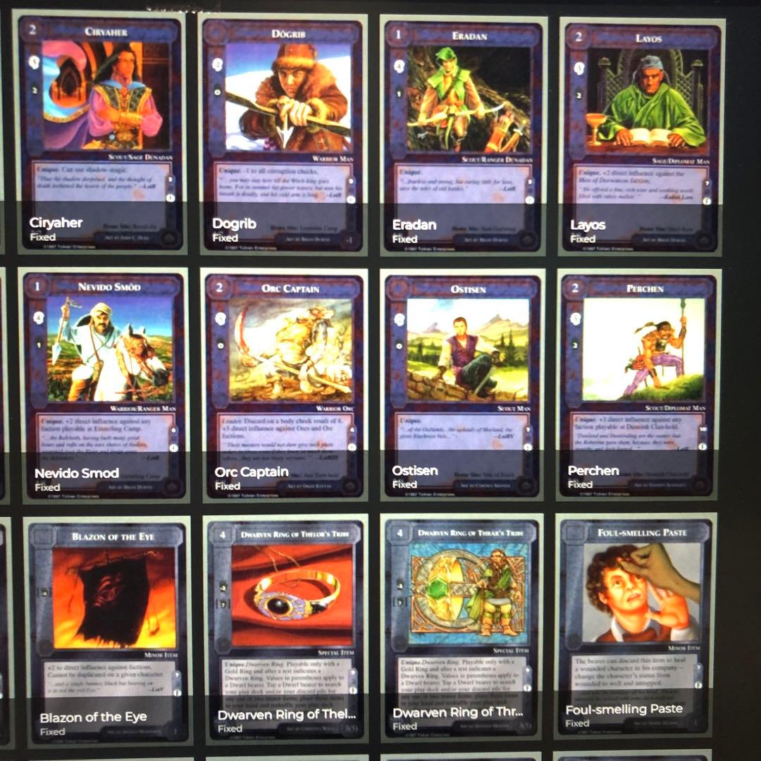 ミドルアース　カード　チャレンジデッキF ccg コンプ　指輪物語　トレカ