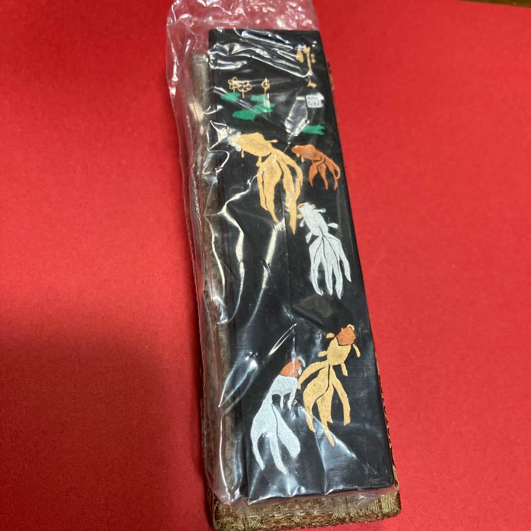『特製青茶墨』曹素功 1970年代『金魚』中国書画墨 上海墨廠出品 仮名文字