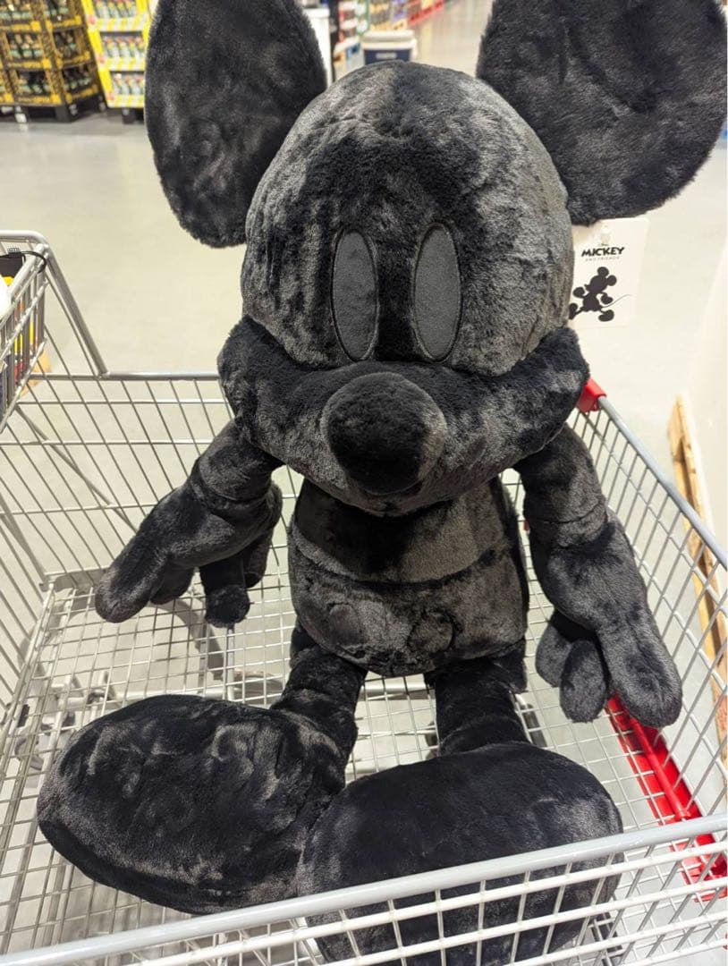 コストコ　ブラック ミッキー ぬいぐるみ 　ビッグ　ブランケット　100cm