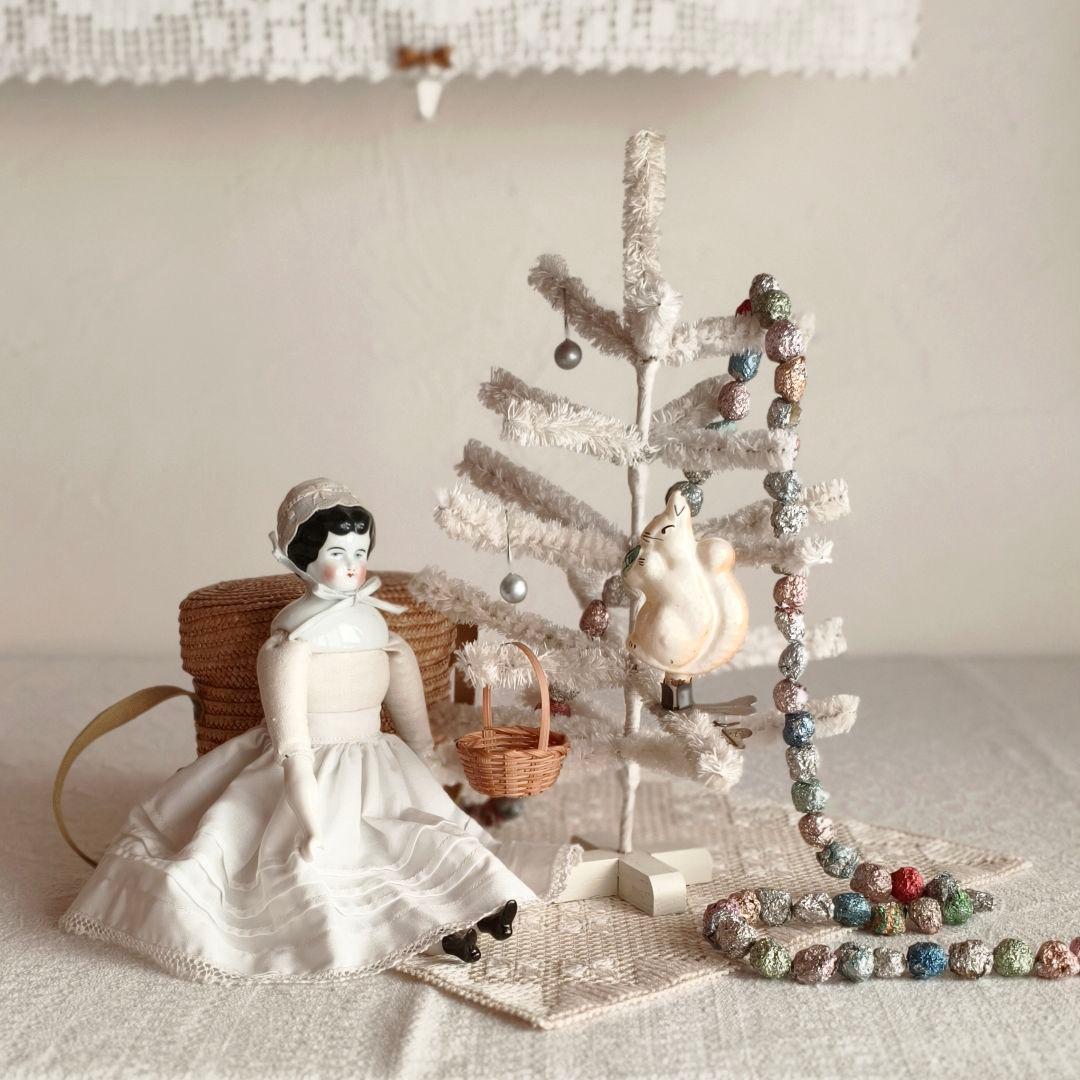 【トントトンさま】vintage tree ❀ モコモコ ホワイト モールツリー