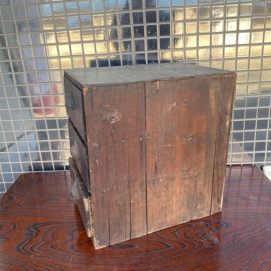 時代物 昭和初期 大正 三段小引き出し 古箪笥 骨董品 古道具 和家具