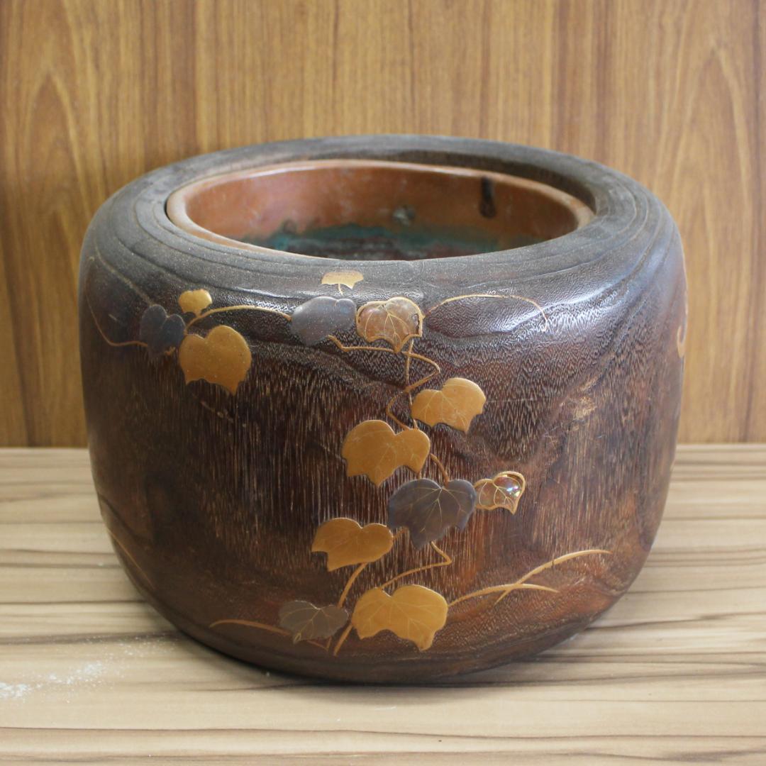 桐火鉢　高蒔絵・螺鈿細工　その１