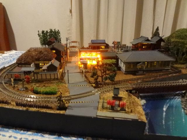 鉄道模型少年時代レイアウト・ジオラマ完成品 サウンドSP家屋台照明付 Nゲージ