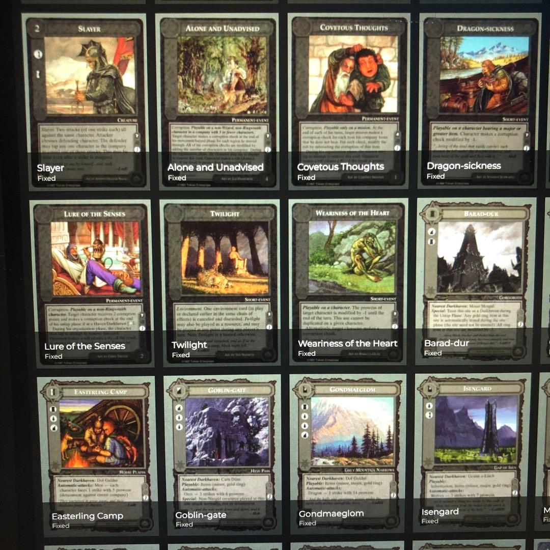 ミドルアース　カード　チャレンジデッキJ ccg コンプ　指輪物語　希少