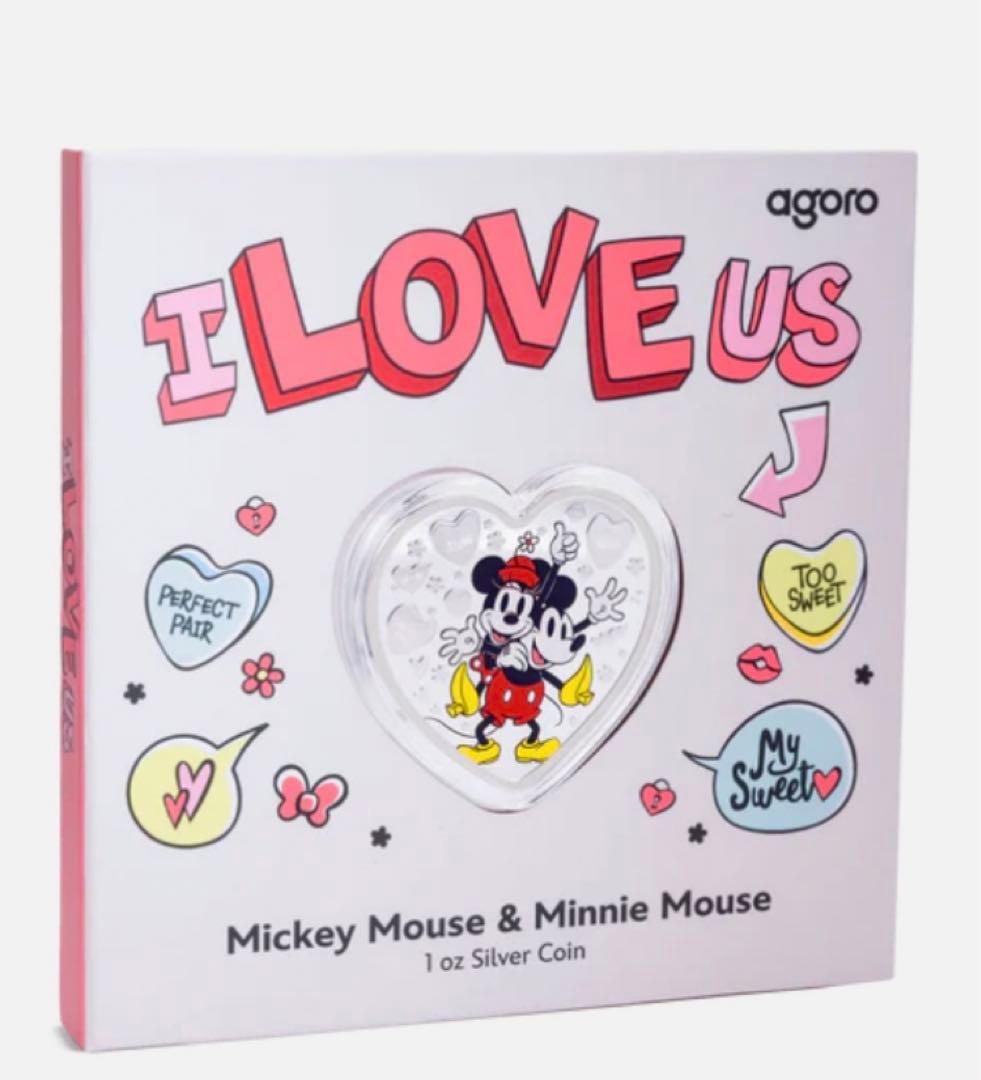 銀貨　ディズニー：ミッキーマウス＆ミニーマウス「I LOVE US」