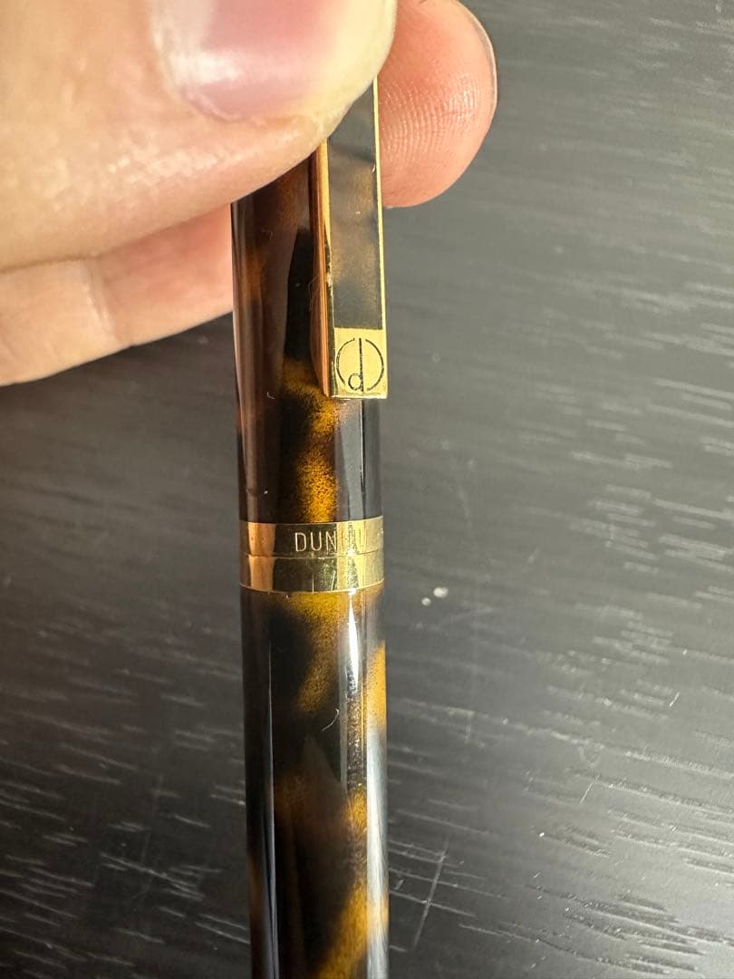★高級筆記具★ダンヒル dunhill 万年筆 14Kペン先 ベッコウ柄