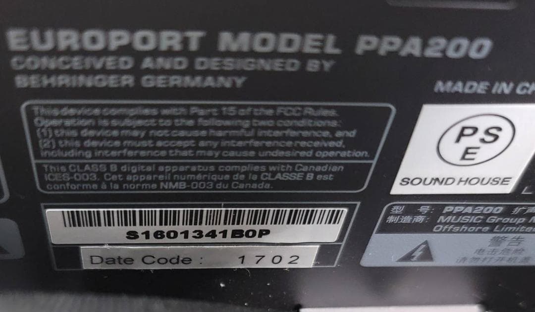 【美品】Behringer ポータブルPAシステム PPA200 FBQ機能搭載