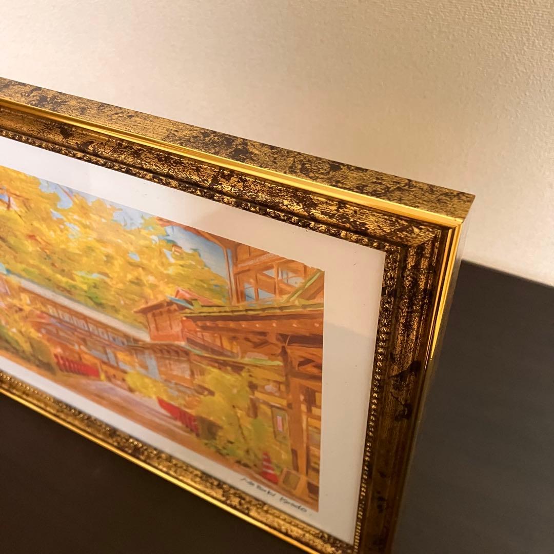 ジブリアート10 千と千尋の神隠しより「積善館」額装品32.7㎝×24.0㎝