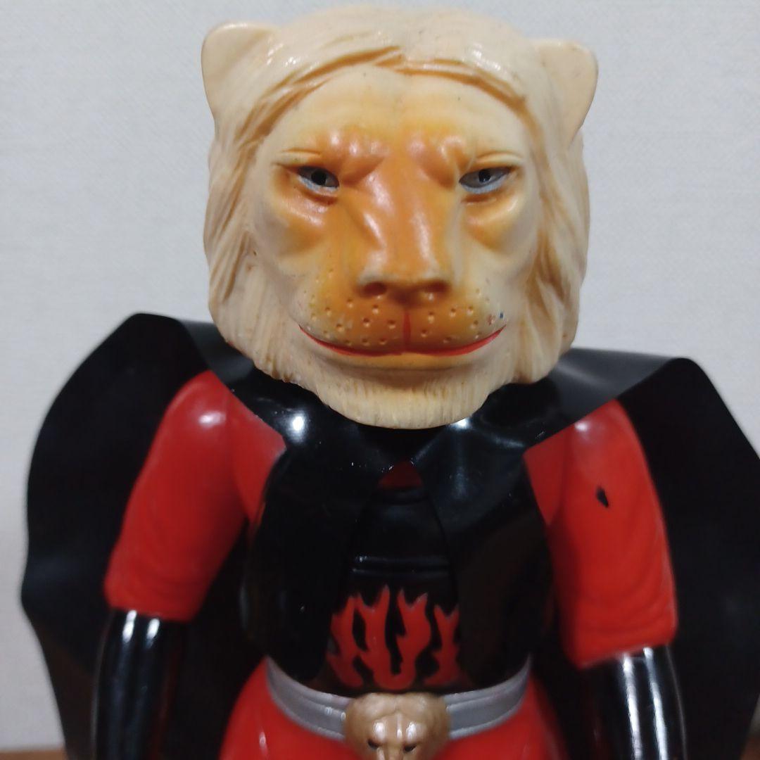 当時物　ブルマァク製「怪傑ライオン丸」黒マント付き希少ソフビフィギュア