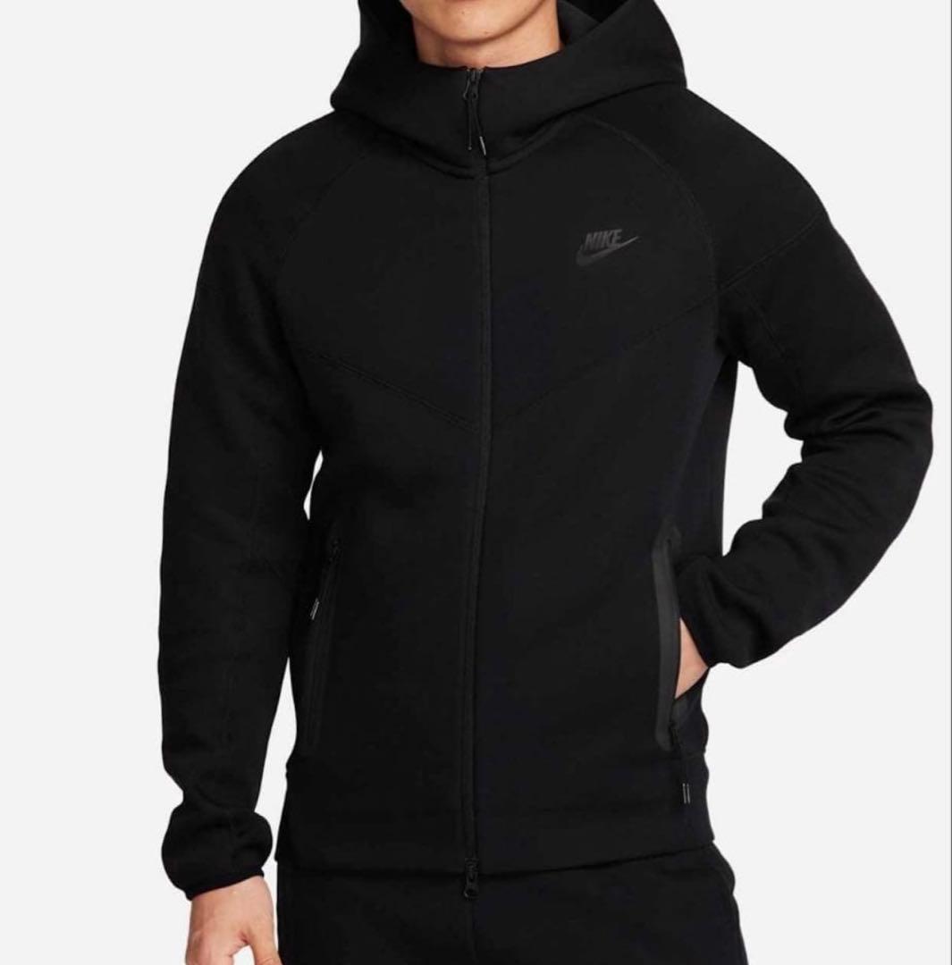 NIKE テックフリース ジップパーカー 黒 スウェット フード Lサイズ