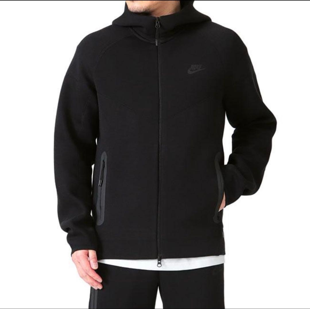 NIKE テックフリース ジップパーカー 黒 スウェット フード Lサイズ