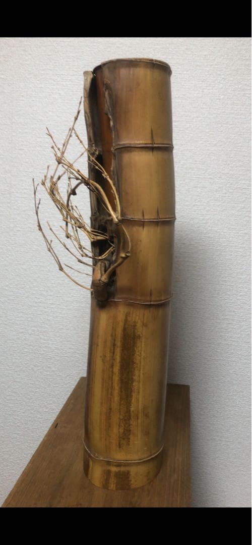 変竹竹花入　表千家流久田家　無適斎(久田宗也十一代)好み　書付　花押