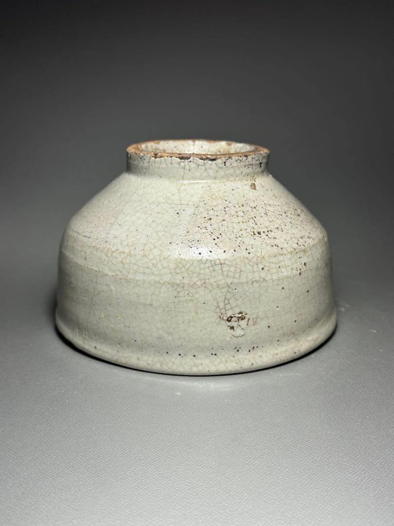 李朝　白磁　茶碗　堅手