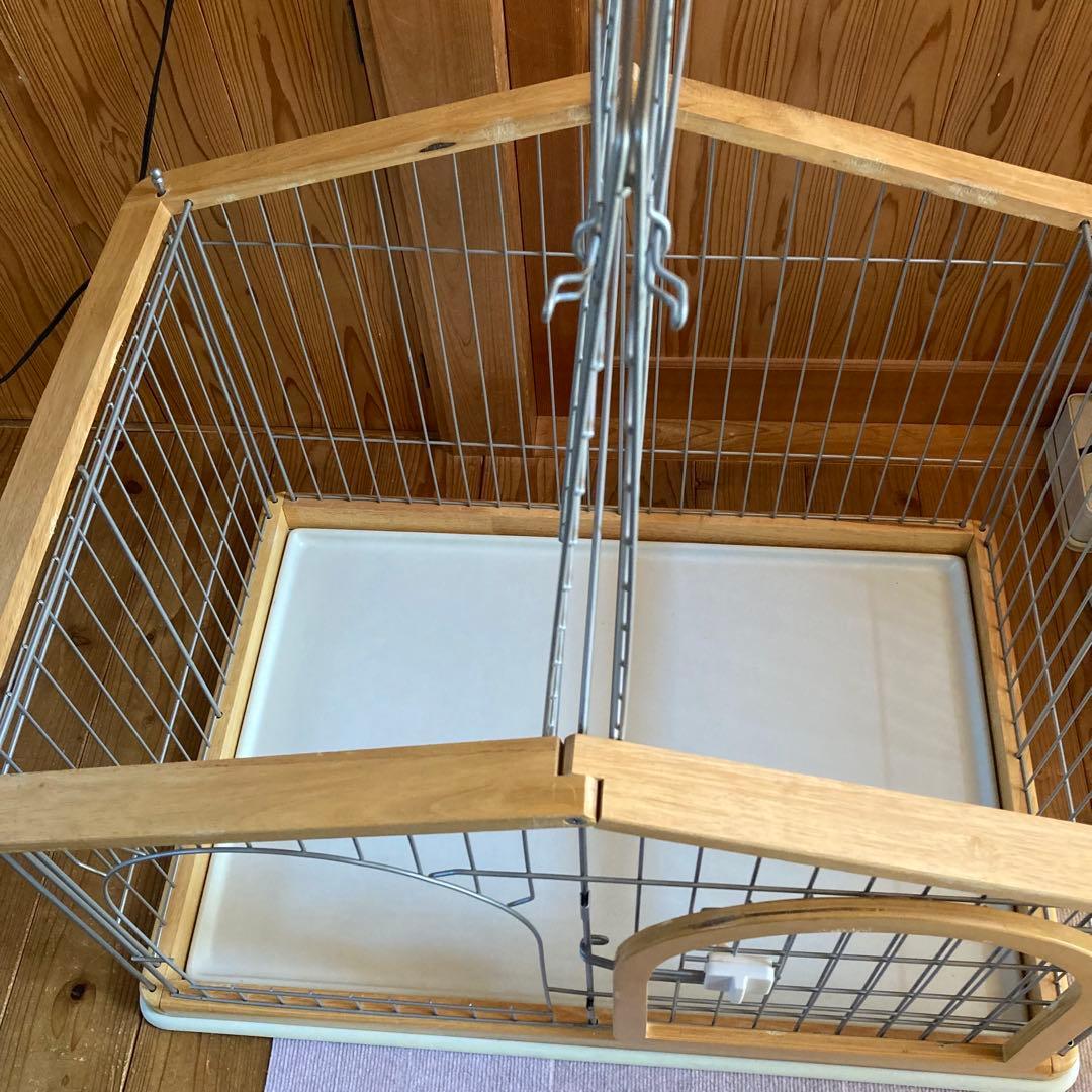 犬用屋根付きサークル ケージ　小型犬　木製　オシャレ　リッチェル95×66cm