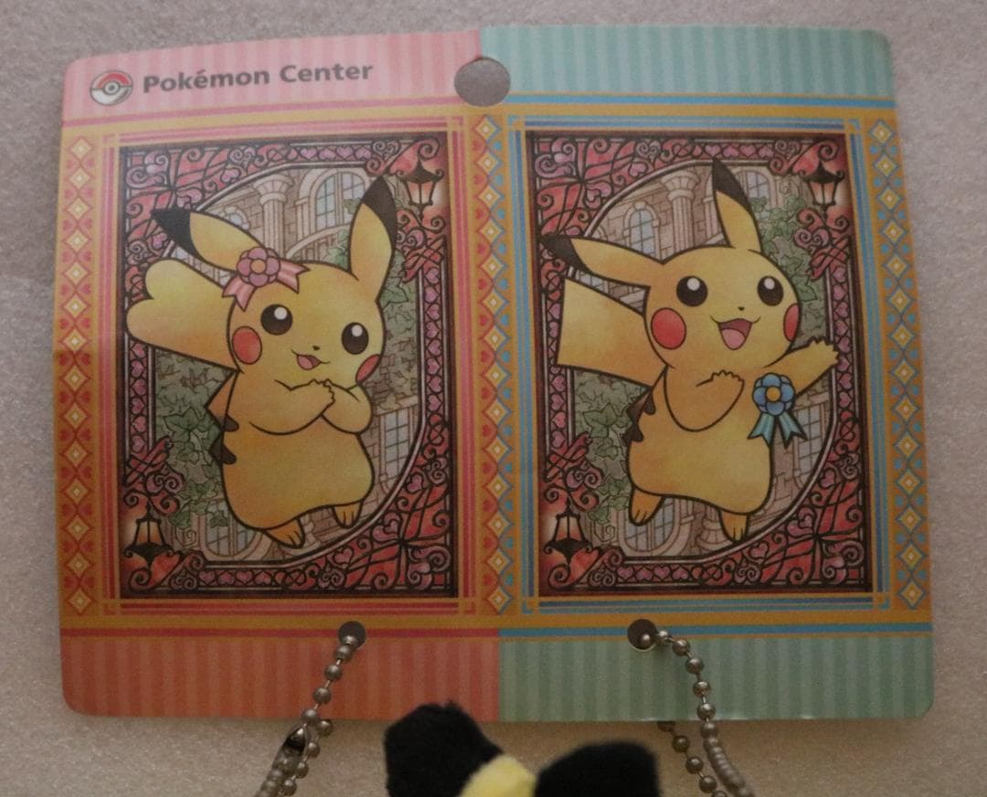 d＋＋ポケモン＋＋　ペアピカチュウ　ハート　ぬいぐるみキーホルダー