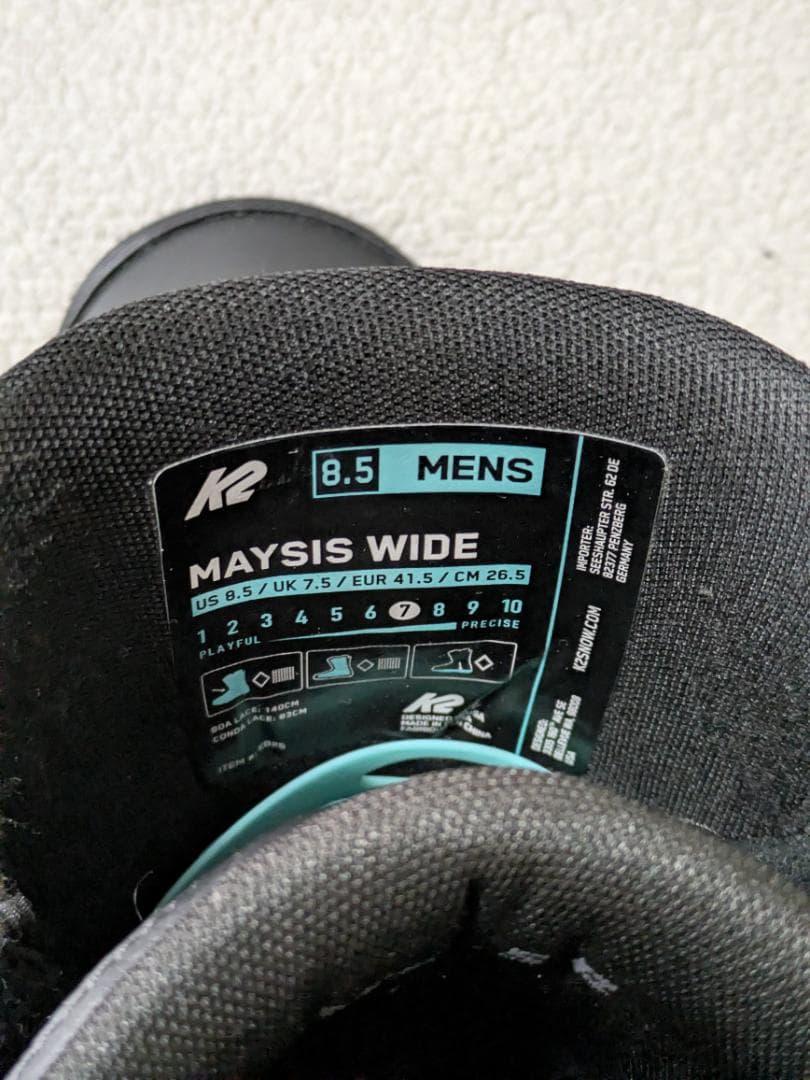25/26 K2 MAYSIS WIDE 26.5cm メイシス スノボブーツ