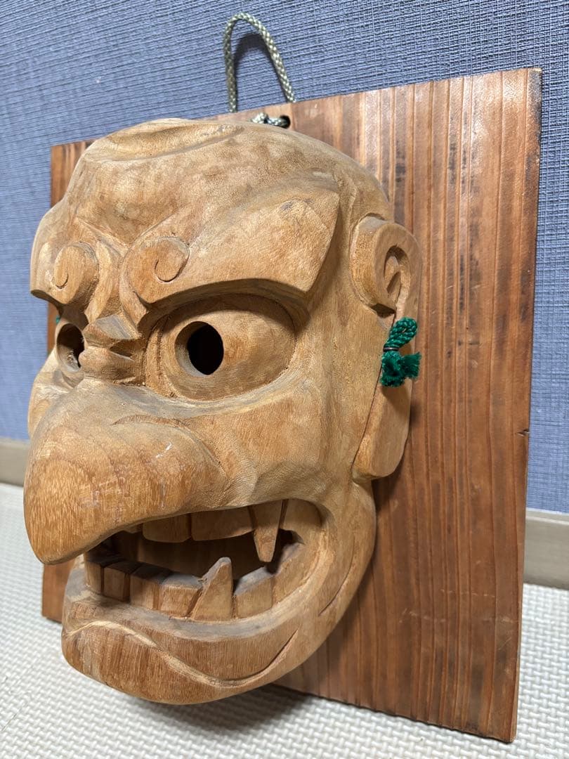 【縁起物】高千穂神楽面　木彫　能面　お面