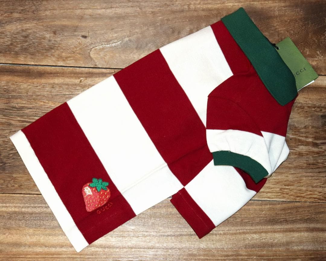 新品 GUCCI ペットコレクション ビッグストライプシャツ (XXSサイズ)Ⓗ