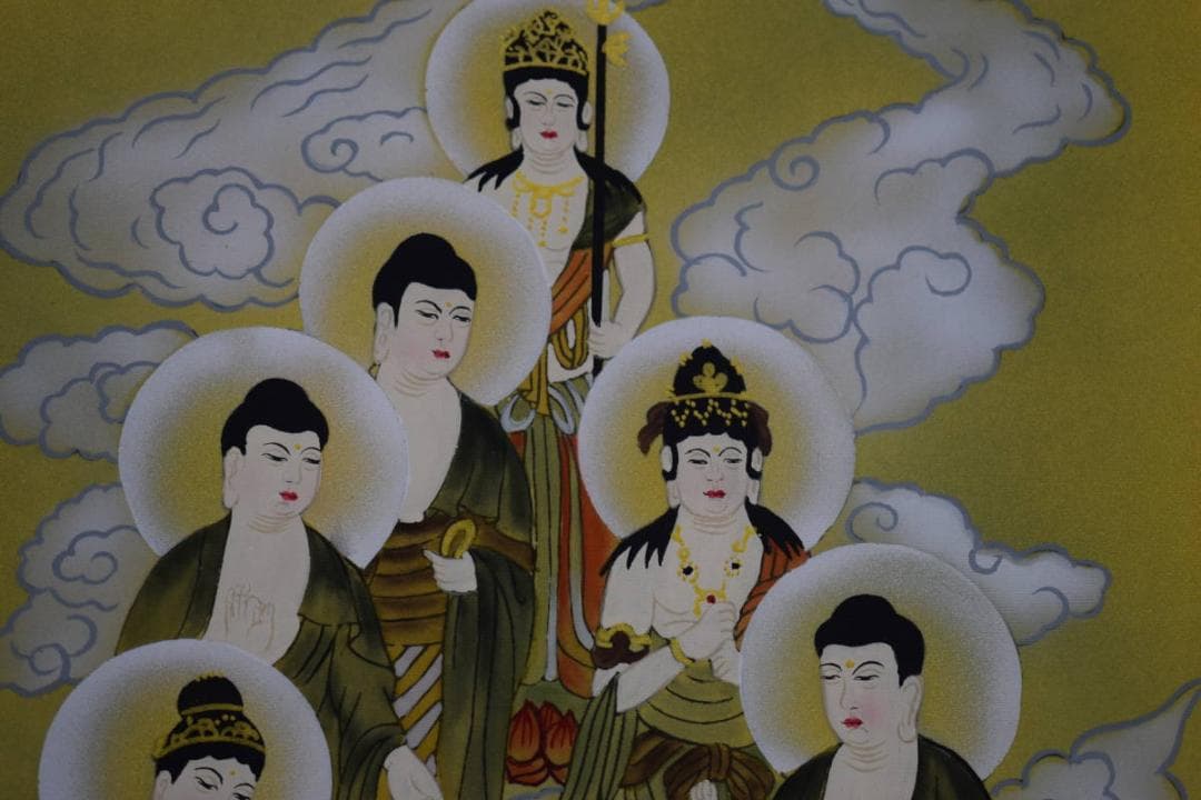 真作/聖道/十三仏図/十三佛図/桐共箱付/布袋屋掛軸HI-147