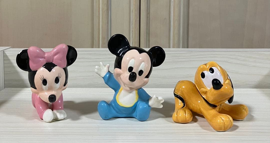 ディズニー　陶器　フィギュア　ミッキーマウス　シンデレラ　バンビ　レトロ　レア