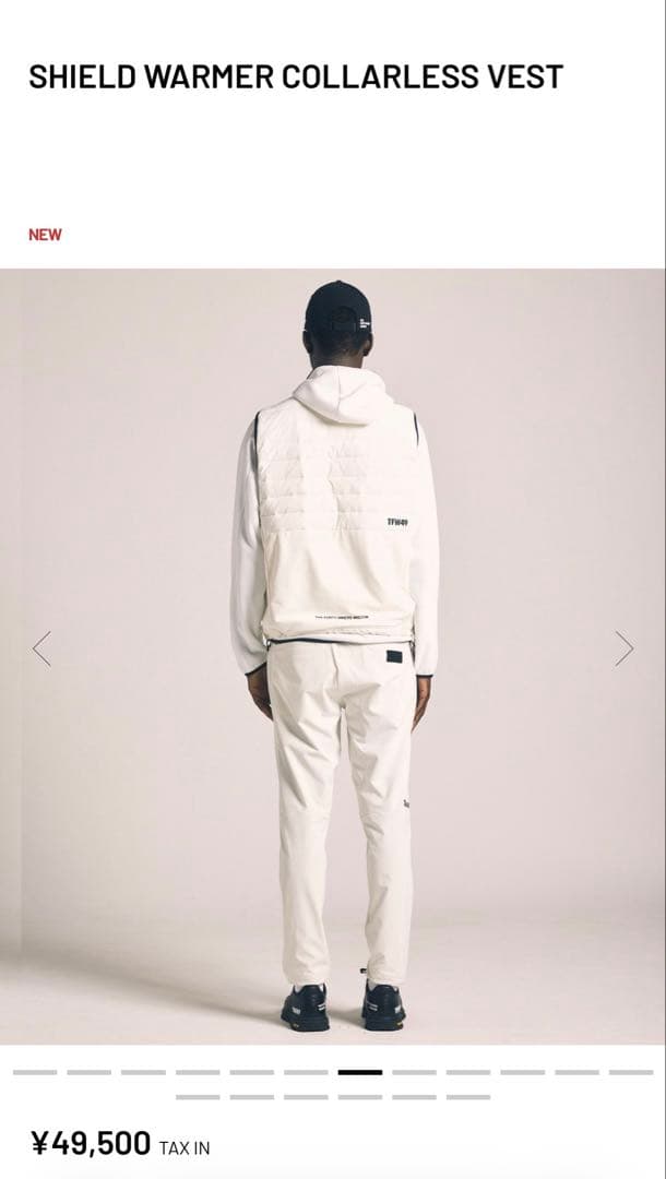 SHIELD WARMER COLLARLESS VEST ホワイトL サンプル