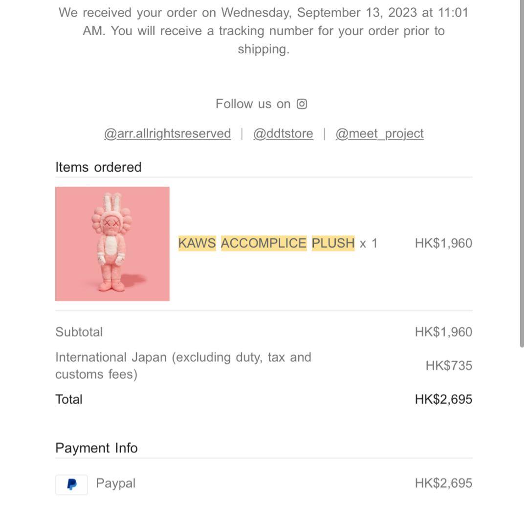 ぬいぐるみ KAWS ACCOMPLICE PLUSH