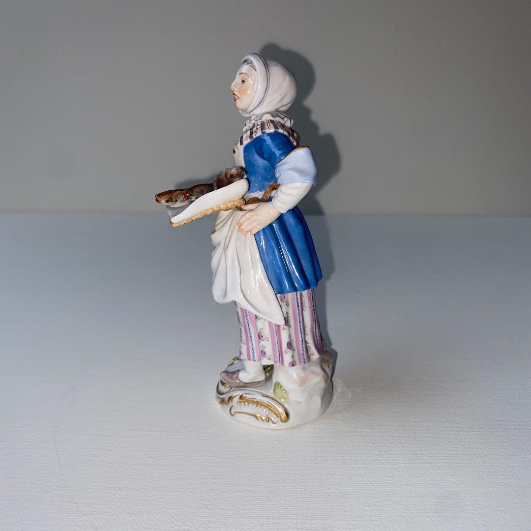 マイセン　アンティーク　フィギュア　パリの物売りシリーズ　魚売りの少女