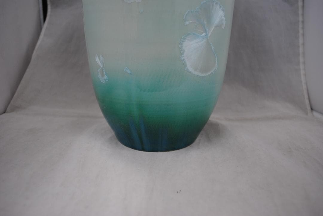 [1781]花器 彩墨結晶釉 孫超作　台湾　中国美術　古玩　陶磁器　花瓶　箱付き