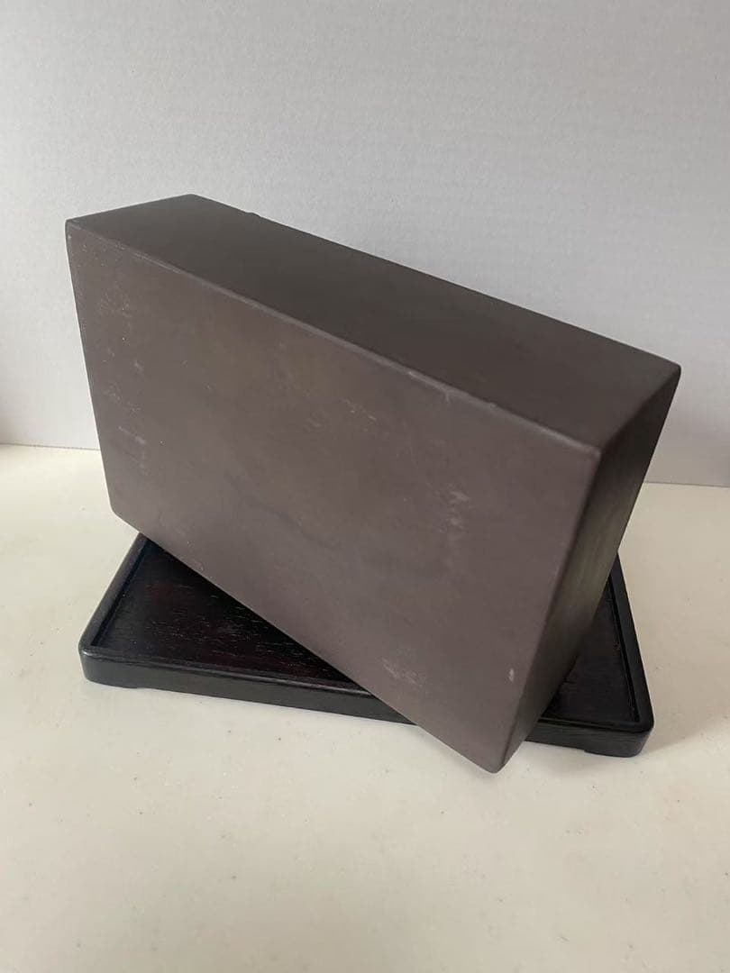中国 端渓硯 古玩溪硯 旧上麻子坑 長方型特厚高級品硯端溪硯 麻子坑書書道