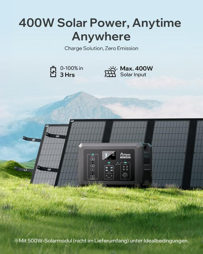 【新品】Arkpaxポータブル電源 容量1024Wh 出力1200W UPS機能