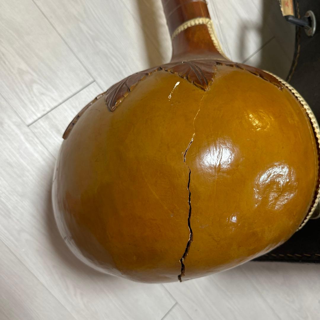 木製シタール 7弦 ケース付き　ジャンク品