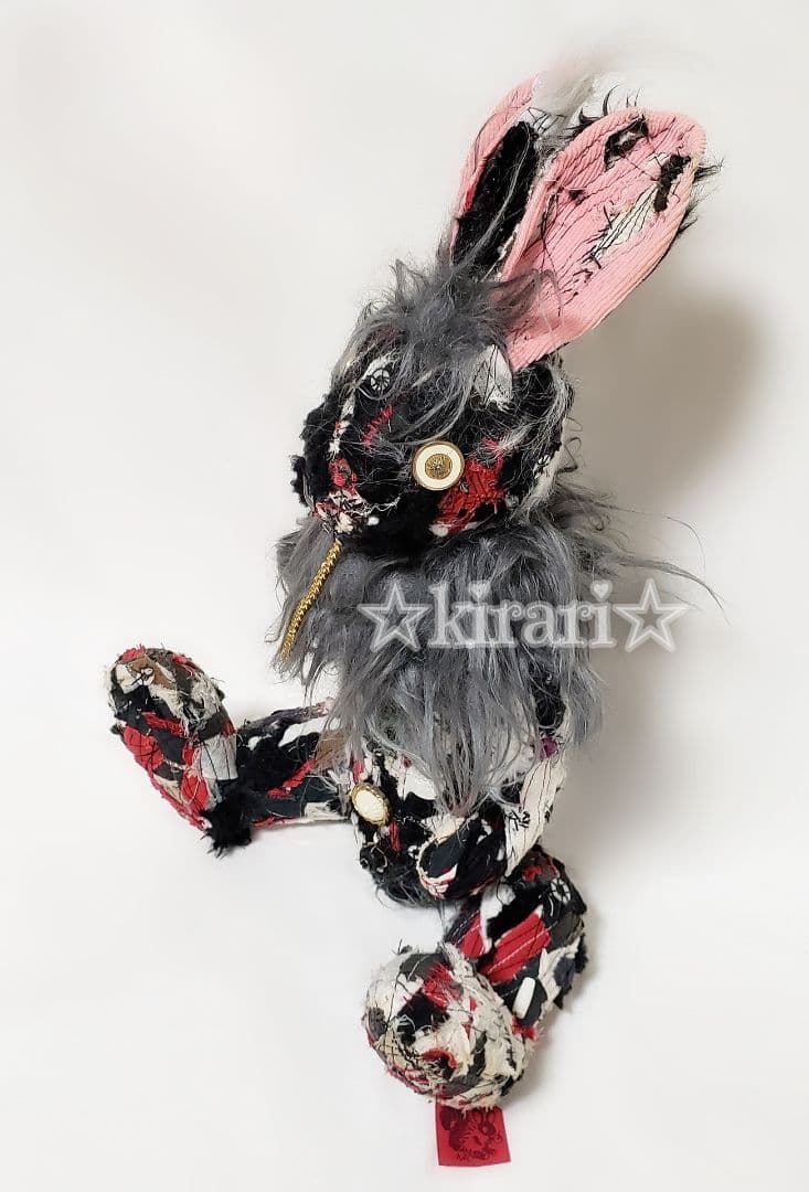 【ミヤタケイコ】うさぎ 黒 ハンドメイド ぬいぐるみ アリス kawaii