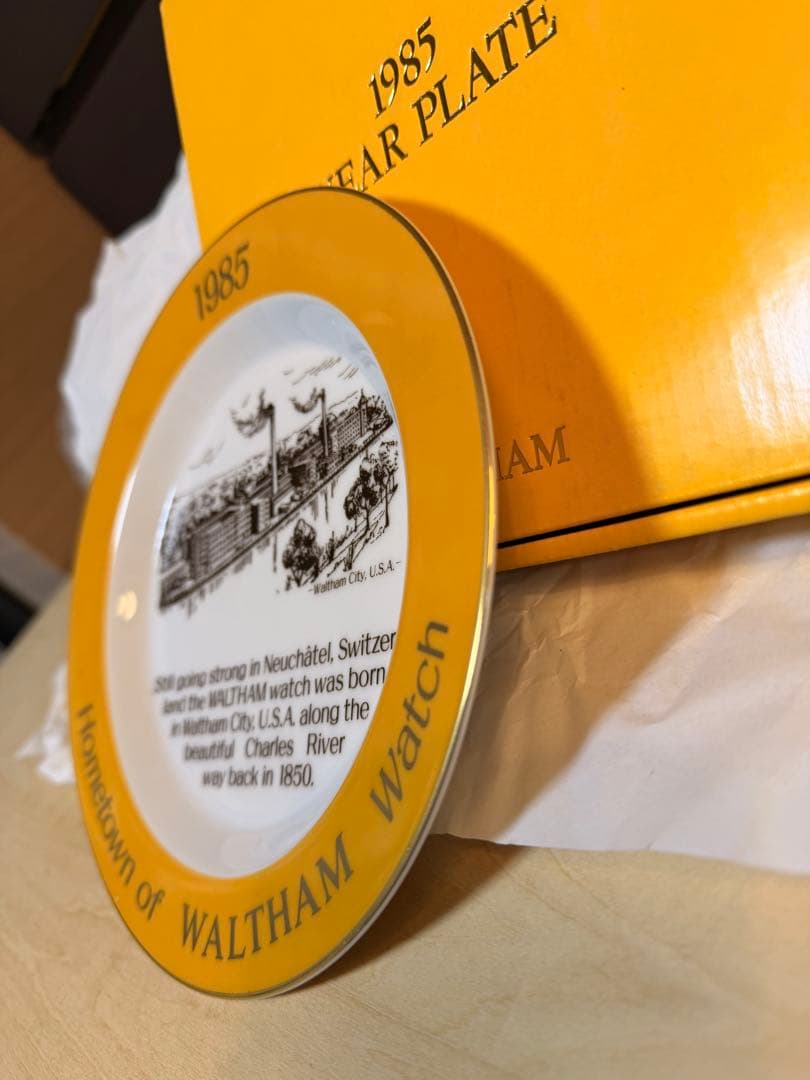 【箱・説明書付き】WALTHAM 1985年 YEAR PLATE 記念プレート