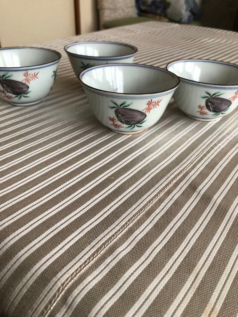 中國古美術 茶盃 大明成化年製 茶碗 煎茶道具　4客セット