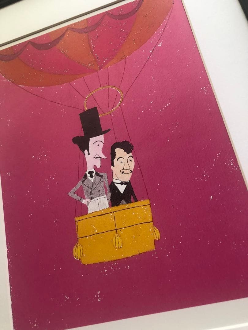 PK額装品 和田誠 映画 八十日間世界一周 A3額入 ポスター風 イラスト