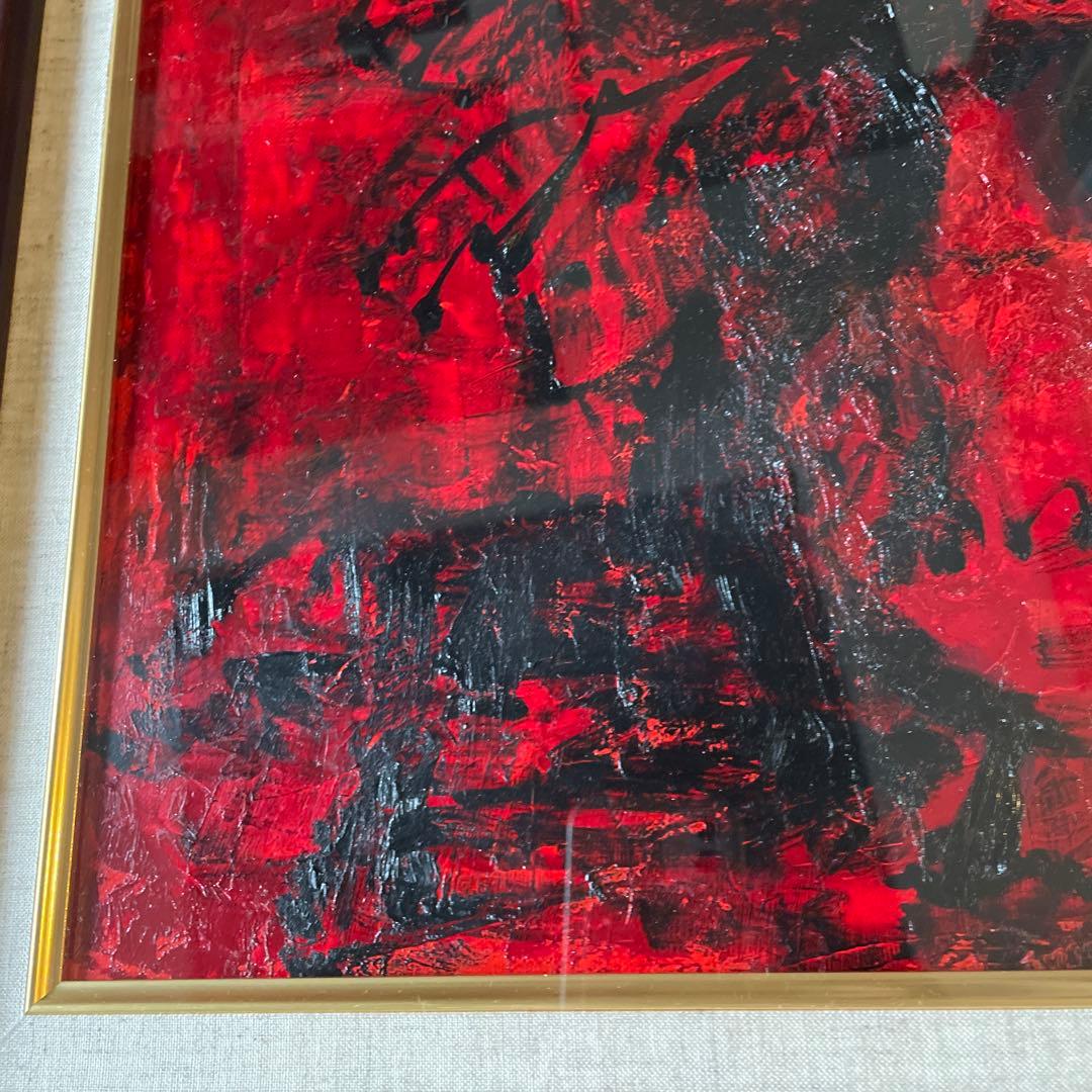 大澤扶二子　肉筆　絵画　赤い薔薇　F10 証明書付き