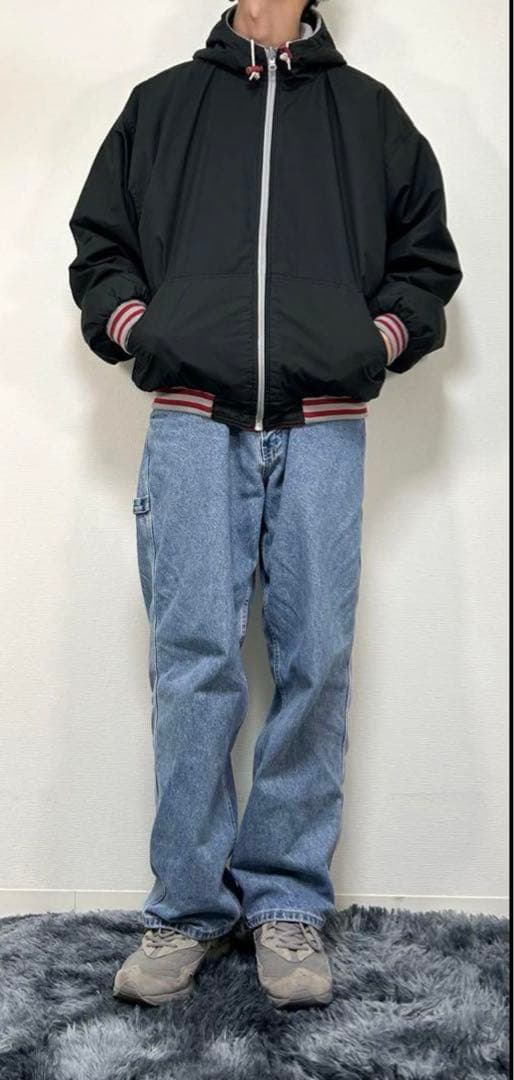 90s〜 nfl nylon × fleece reversible jkt