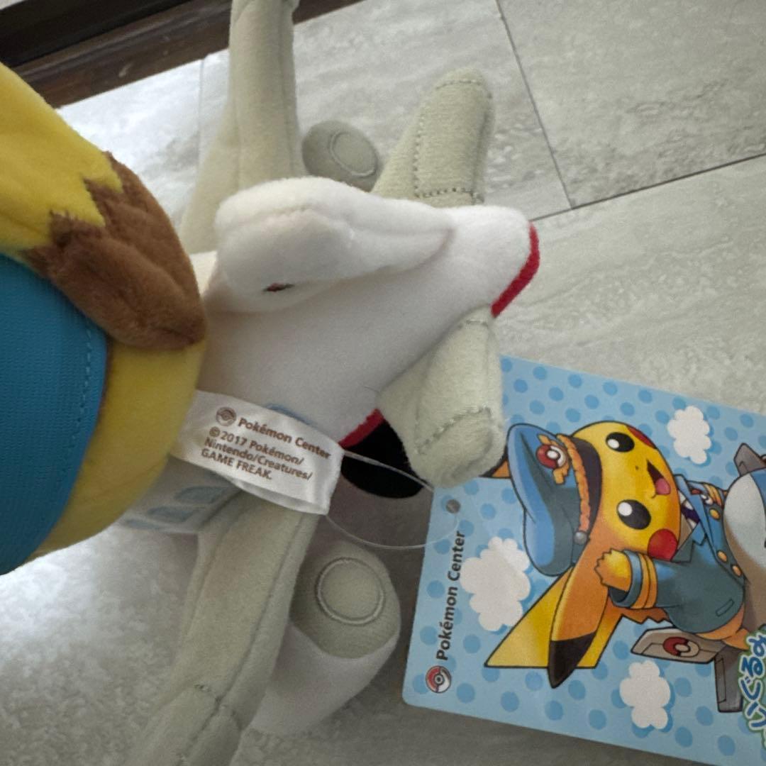 2体セット タグ付き 飛行機ピカチュウ 電車ピカチュウ ぬいぐるみ ピカチュウ