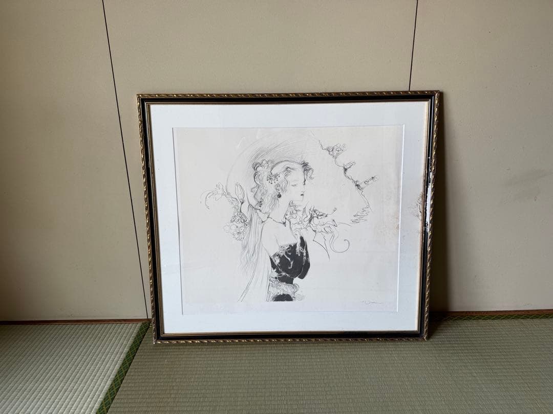 真作保証　天野喜孝　少女　絵画　ティナ　ファイナルファンタジー6