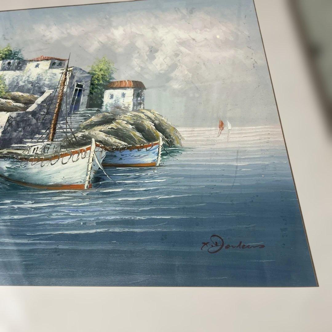 海の風景 油彩画 フレーム付き