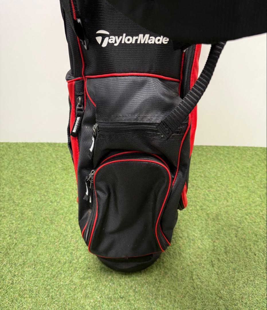 TaylorMade スタンドバッグ 黒赤 キャディバッグ ゴルフ スリムタイプ