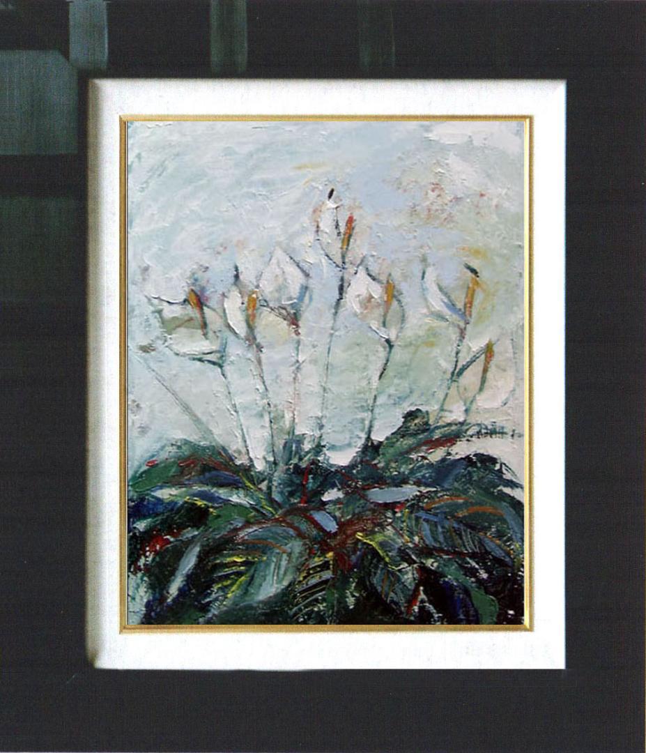 油絵 菅家令子 絵 絵画 インテリア uF6-111802 花