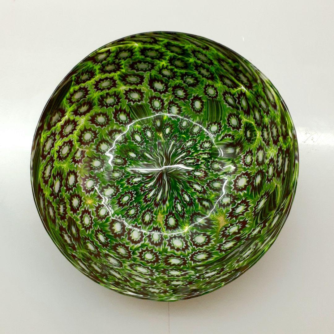 MURANO ムラノ 金彩 グリーン ミルフィオリ お碗 皿