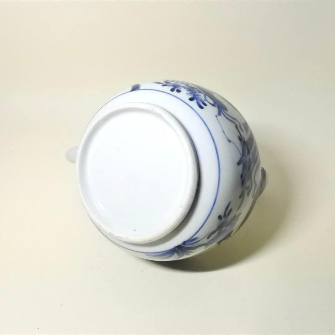 江戸中期　古伊万里　染付　蛸唐草　水注　持ち手　骨董品　アンティーク